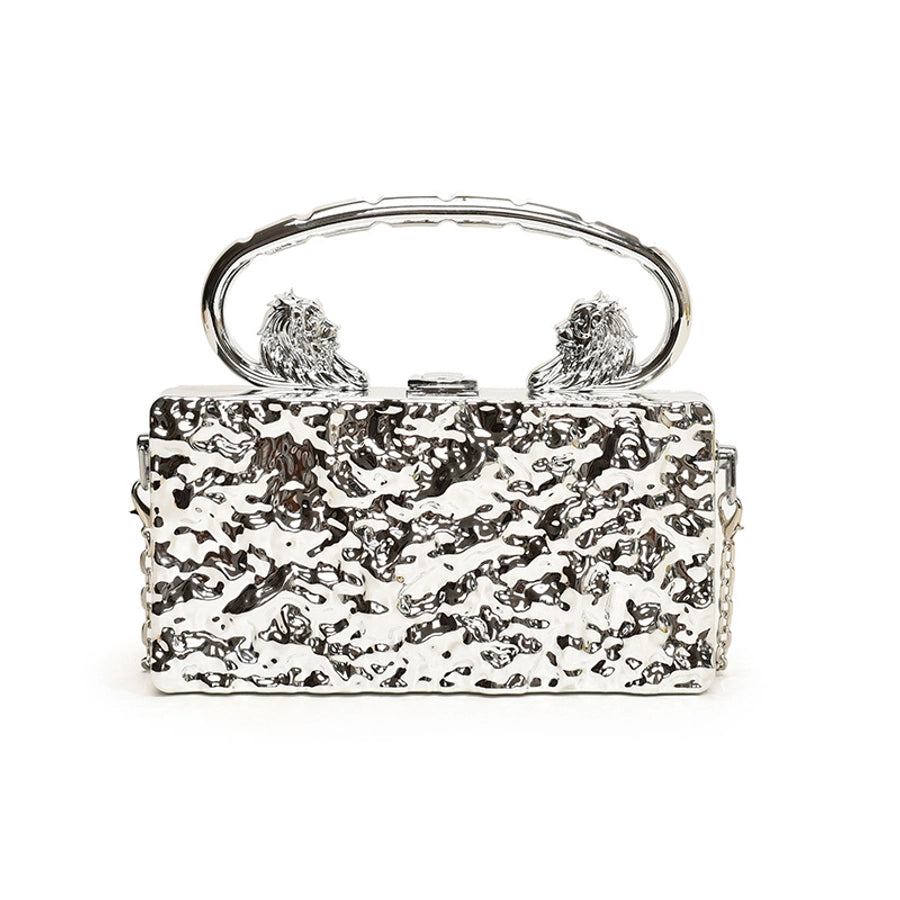 Gold Silver Rose Red Arylic Solid Color Square Evening Bags
