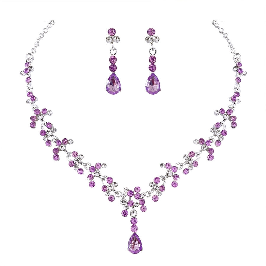 Simple Style Heart Shape Zinc alloy Inlay Artificial Crystal Women'S Jewelry Set
