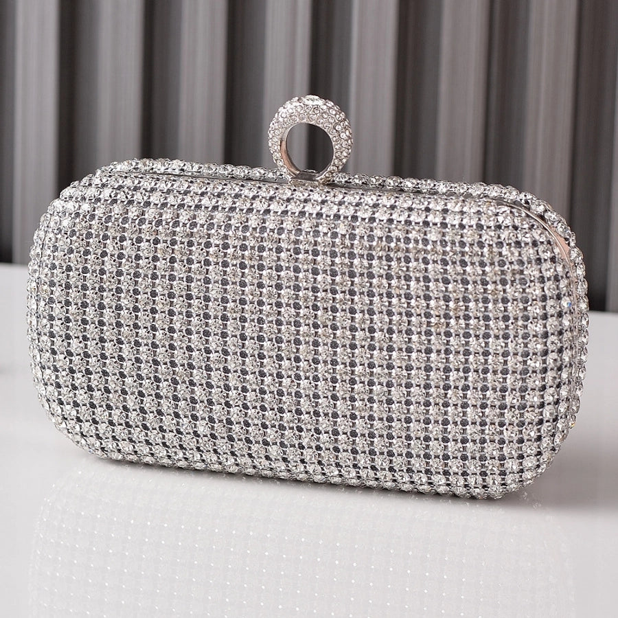 Silver Black Gold Polyester Solid Color Oval Evening Bags