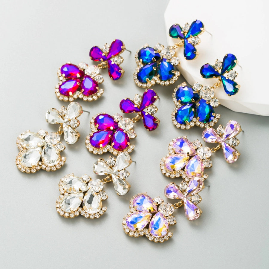 fashion geometric alloy rhinestones women's earrings 1 pair