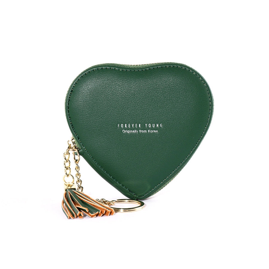 women's solid color pu leather zipper coin purses