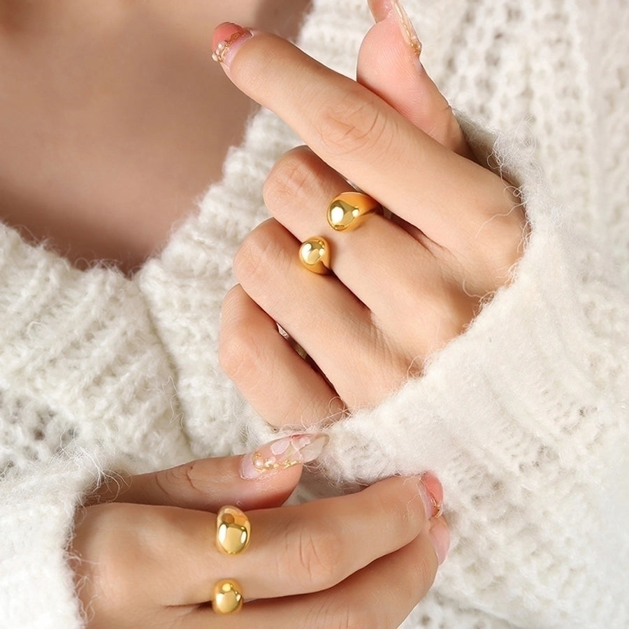 Jewelry Simple Style Irregular Geometric 304 Stainless Steel 18K Gold Plated Gold Plated Open Ring