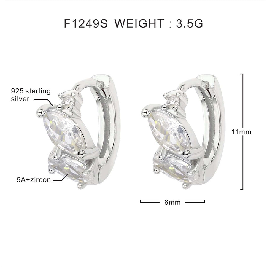 Foxi Exquisite 5A Zircon Inlaid 925 Sterling Silver Material for Women Ear Ring
