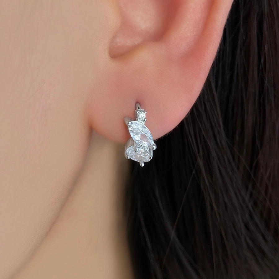 Foxi Exquisite 5A Zircon Inlaid 925 Sterling Silver Material for Women Ear Ring