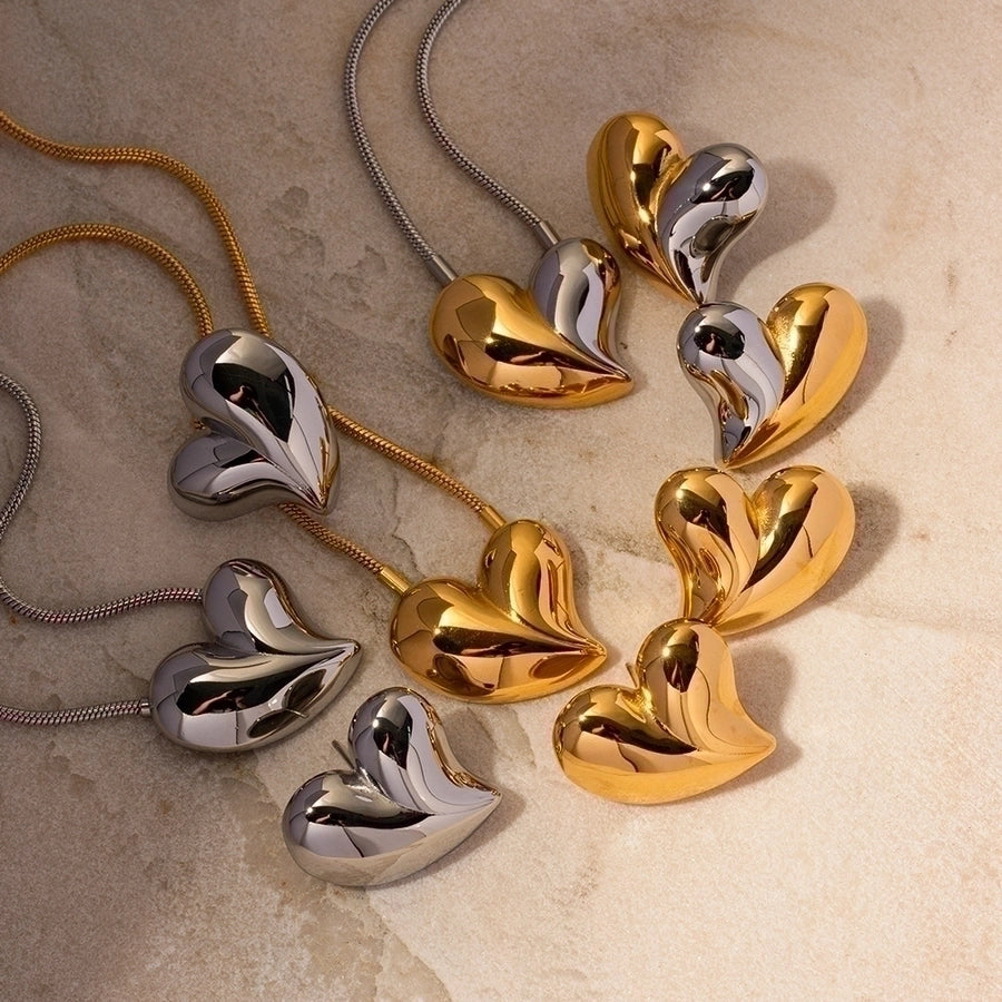 Jewelry IG Style Heart Shape Stainless Steel 18K Gold Plated Plating Necklace