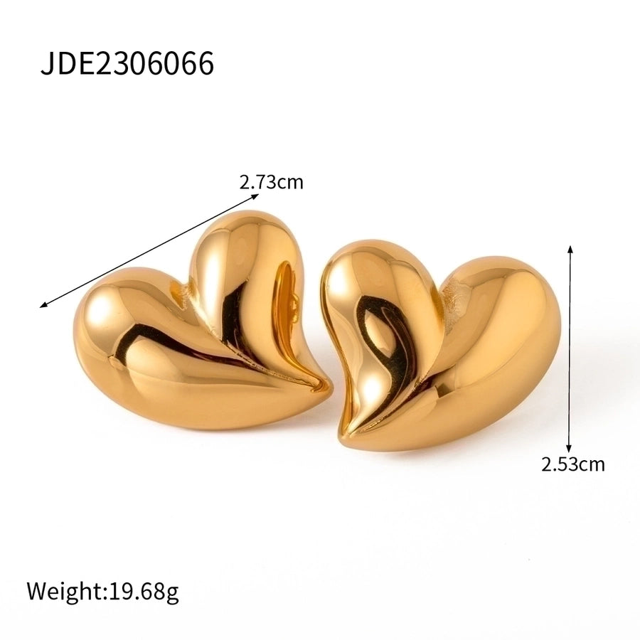 Jewelry IG Style Heart Shape Stainless Steel 18K Gold Plated Plating Necklace