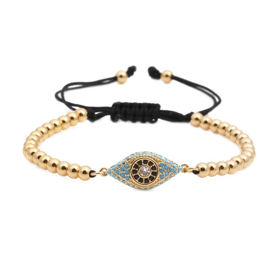 unisex geometry  color zirconium eye bead weaving titanium steel bracelets &amp; bangles yl190506120476