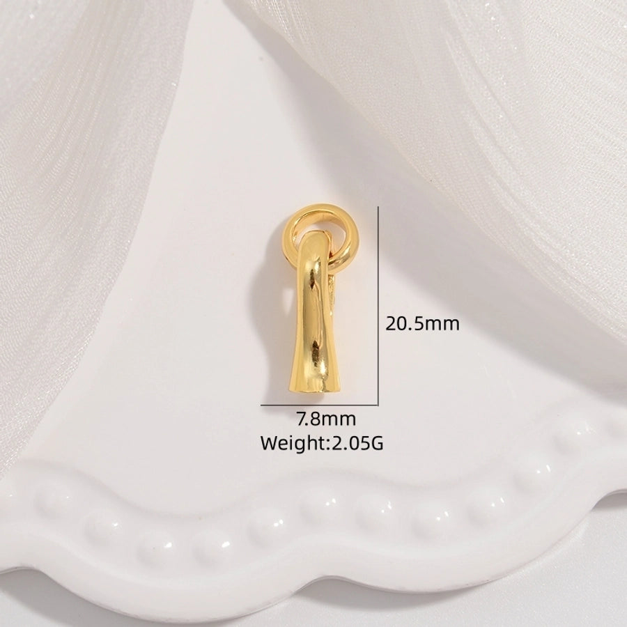 1 Piece 7.8*20.5mm Sterling Silver 22K Gold Plated Solid Color Polished Jewelry Buckle