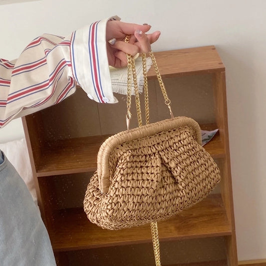 women's all seasons polyester vintage style straw bag