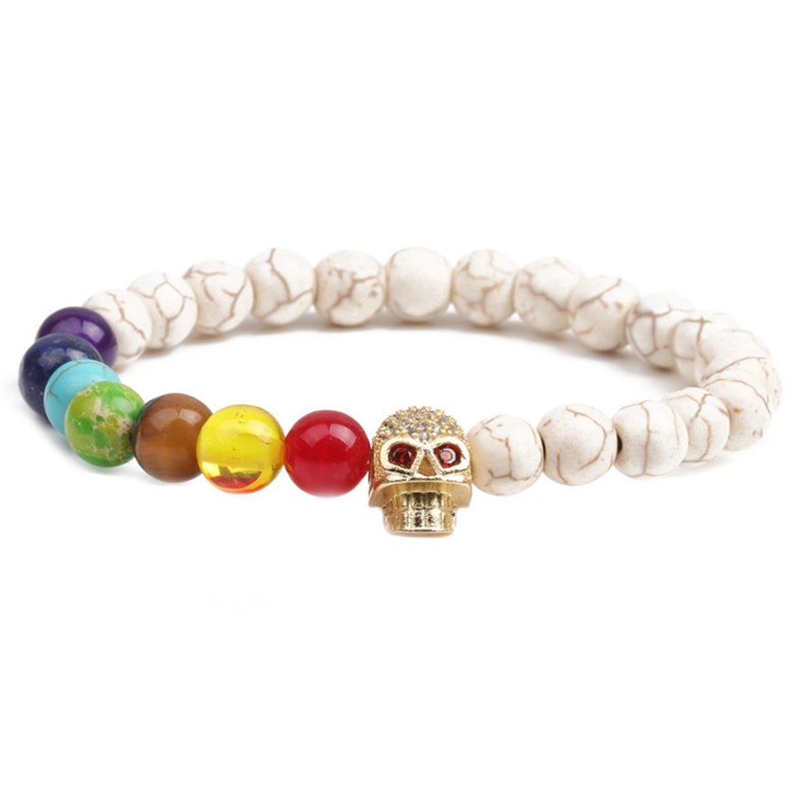 Fashion Skull Alloy natural stone No Inlaid Bracelets In Bulk