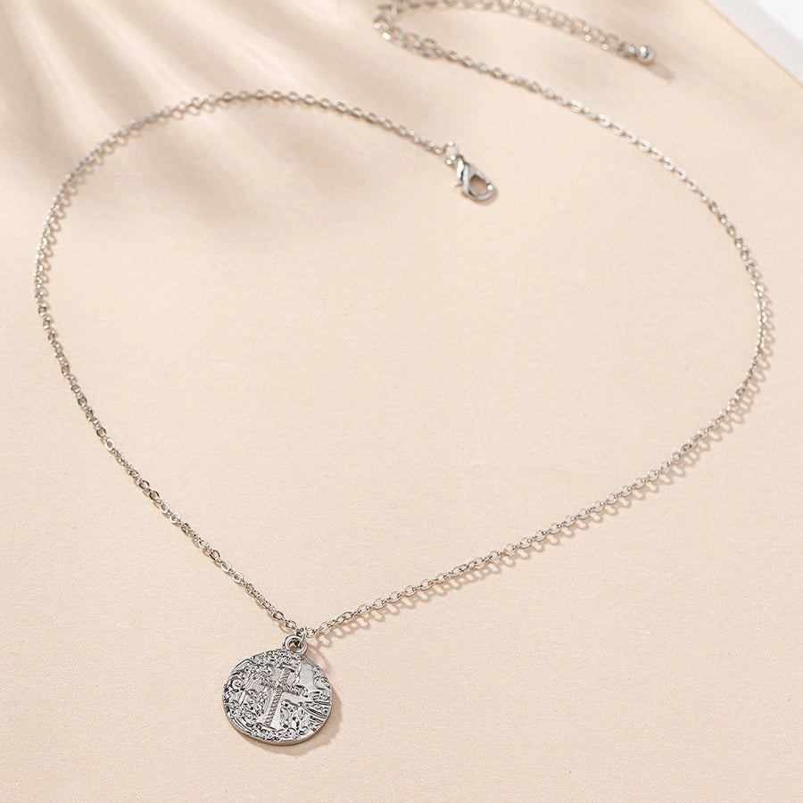 Elegant Simple Style Artistic Solid Color Gold Plated Iron Zinc alloy  Pendant Necklace