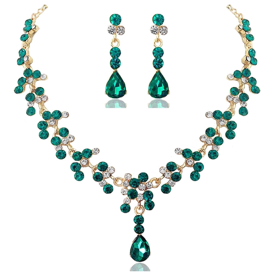 Shiny Round Water Droplets Alloy Plating Inlay Rhinestones Women's Jewelry Set