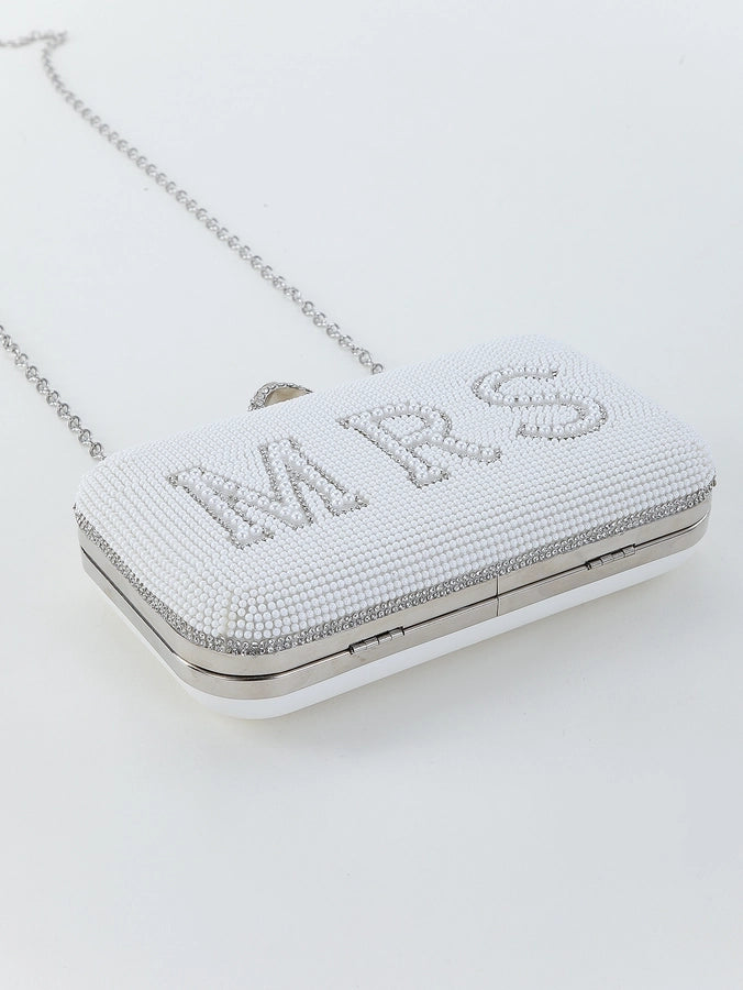 MRS English BRIDE letter rhinestone Pearl evening bag wedding wedding banquet clutch evening bag
