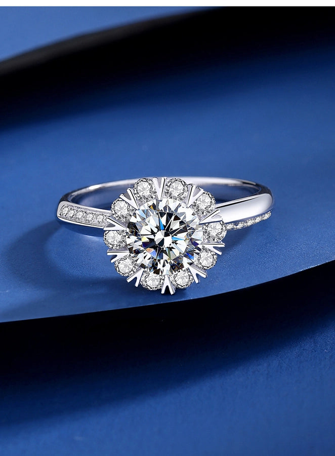 925 Sterling Silver Moissanite Zircon Geometric Rings