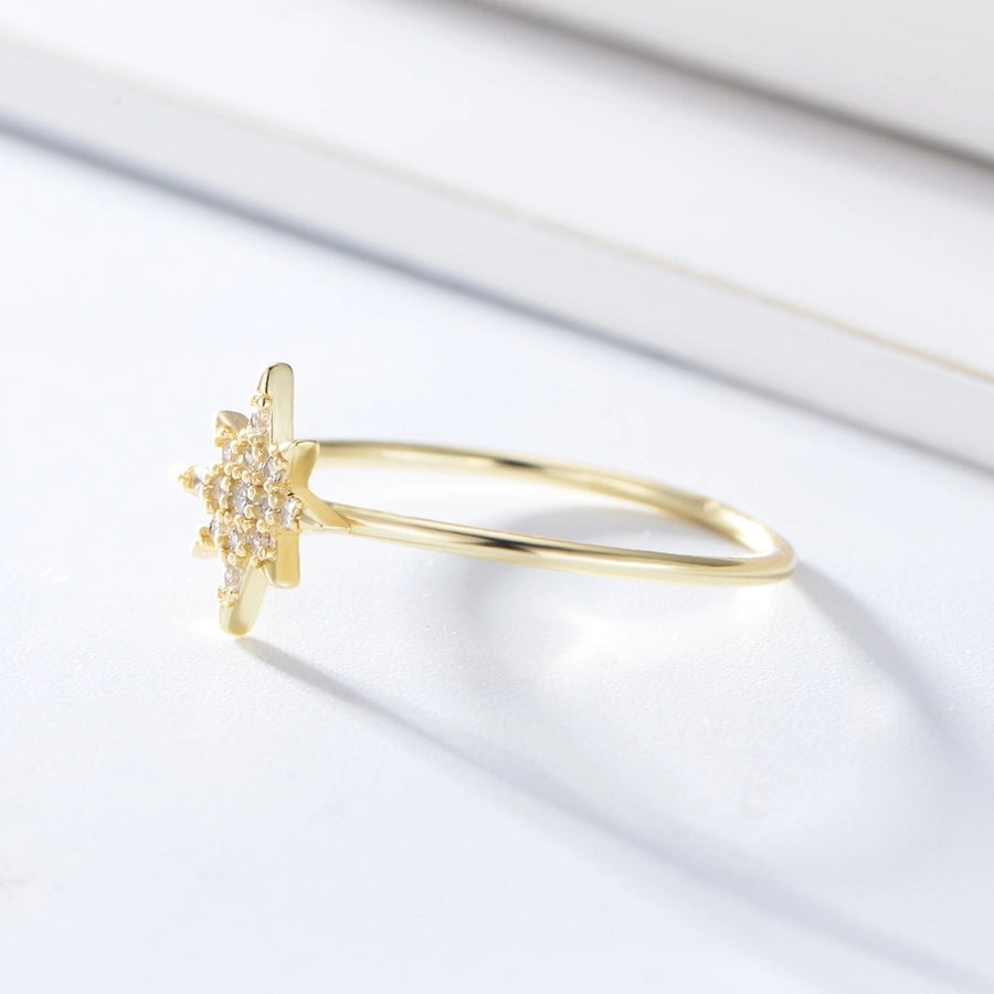 925 Sterling Silver Zircon Star Rings