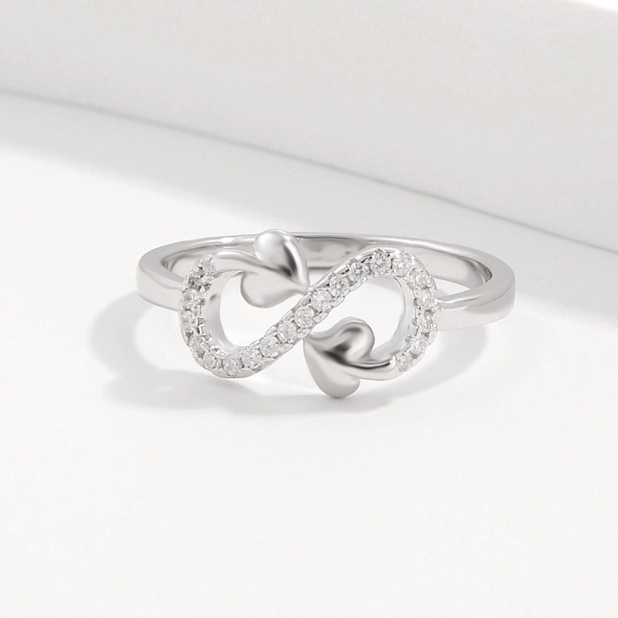 Sterling Silver White Gold Plated Simple Style Classic Style Plating Inlay Infinity Lightning Zircon Rings