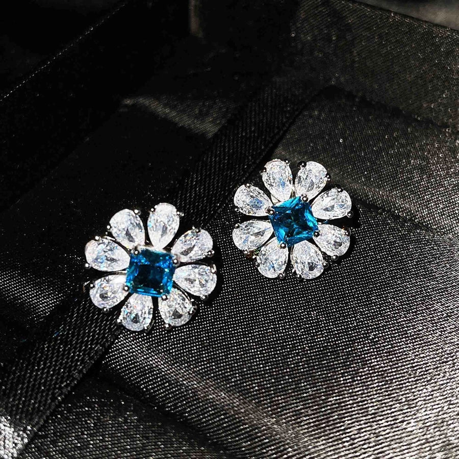 Copper Flower Gem Crystal Jewelry Sets