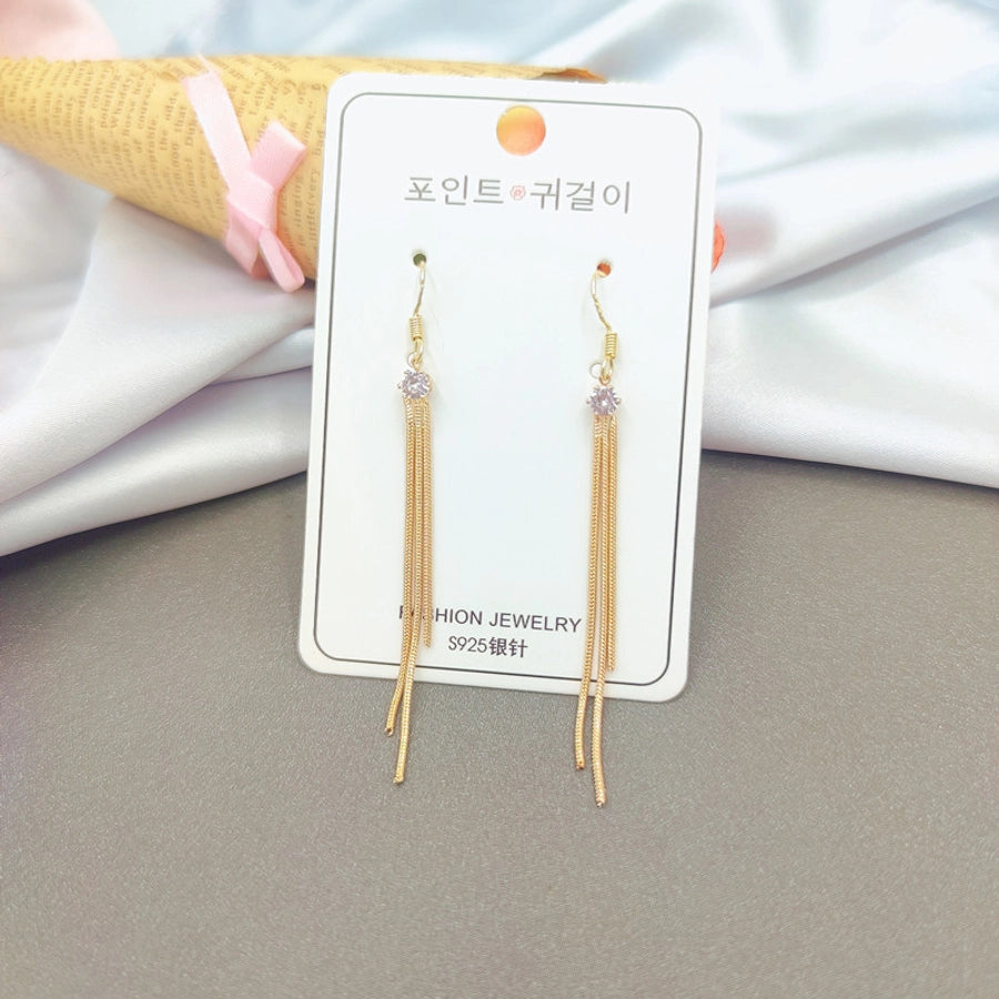 1 pair elegant star tassel heart shape inlay alloy artificial pearls rhinestones glass earrings