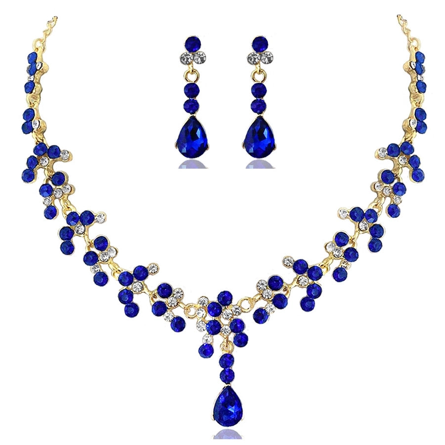 Shiny Round Water Droplets Alloy Plating Inlay Rhinestones Women's Jewelry Set
