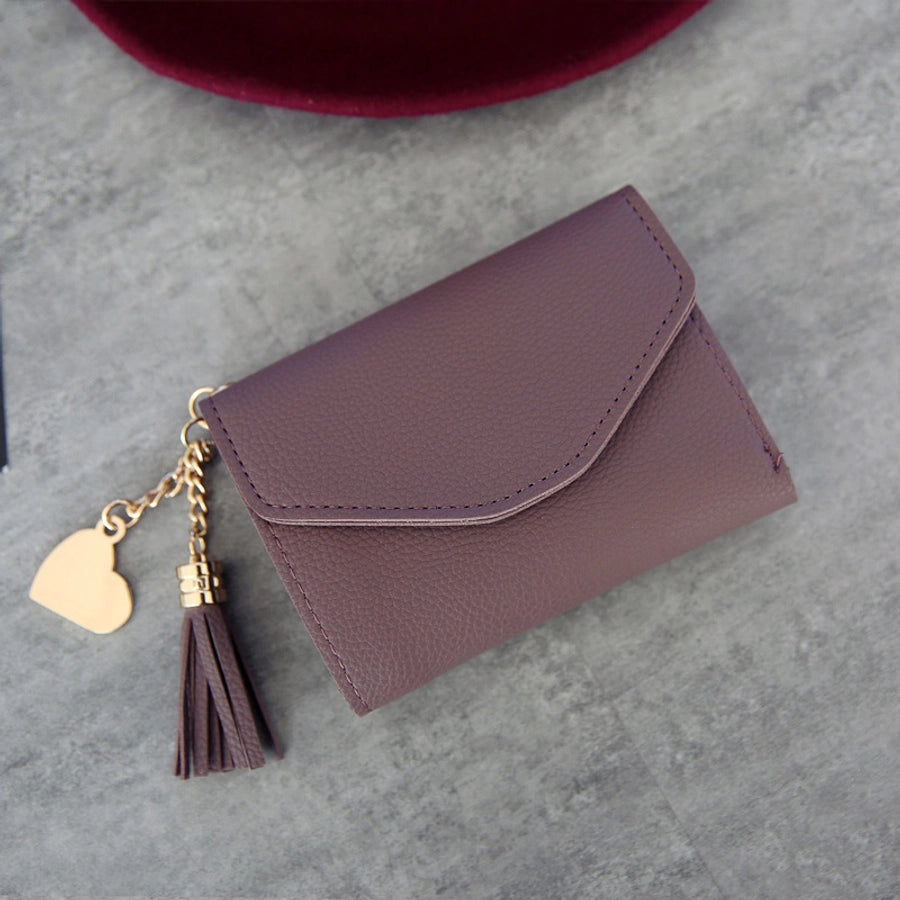 women's solid color pu leather buckle wallets