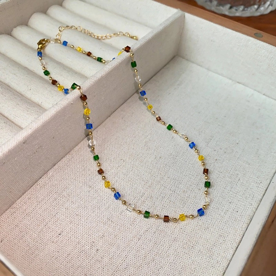 natural stone Freshwater Pearl Simple Style Beaded Geometric Necklace