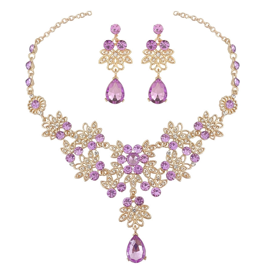 Simple Style Heart Shape Zinc alloy Inlay Artificial Crystal Women'S Jewelry Set