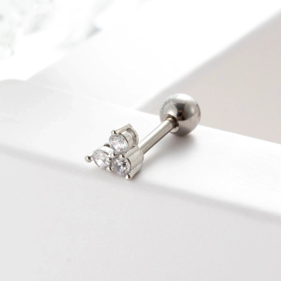1 Piece Ear Cartilage Rings & Studs Geometric 316L Stainless Steel  Copper Inlaid Zircon
