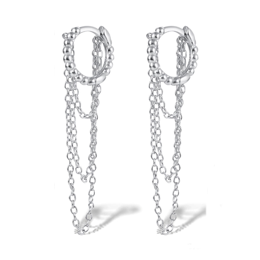 1 pair elegant luxurious lady chain plating sterling silver 18k gold plated white gold plated drop earrings