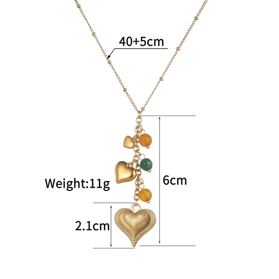 Jewelry Retro Simple Style Sun Heart Shape 304 Stainless Steel 18K Gold Plated Pendant Necklace