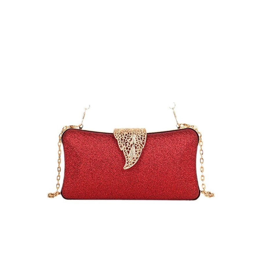 Silver Black Gold PVC Resin Fabric Solid Color Square Evening Bags