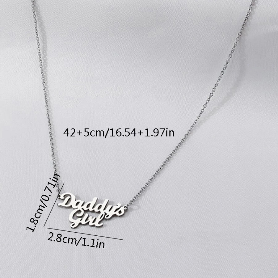Jewelry French Style Simple Style Letter 304 Stainless Steel Iron Slice Necklace