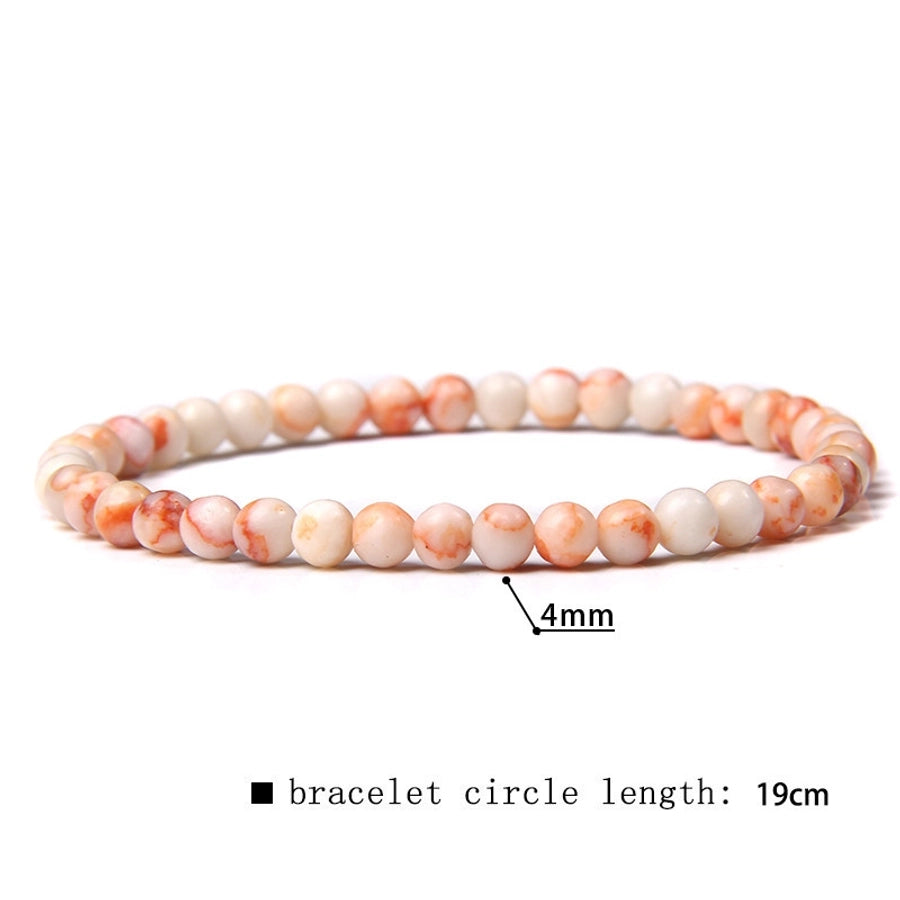 simple style marble natural stone beaded bracelets