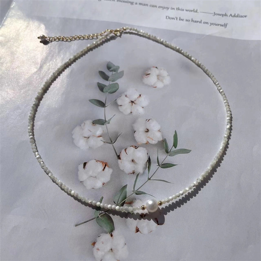 simple style geometric freshwater pearl necklace