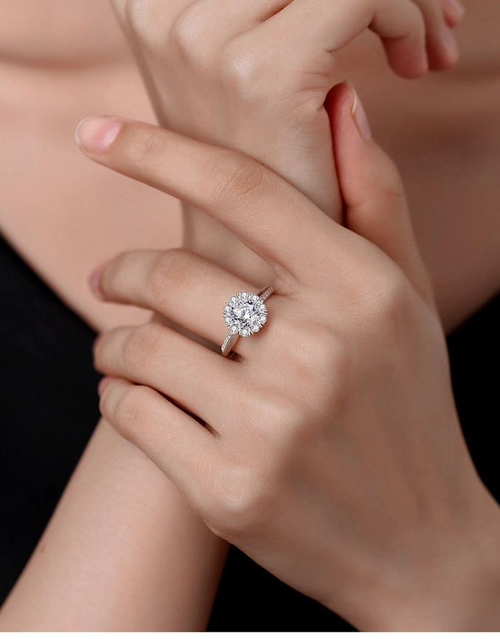 925 Sterling Silver Moissanite Zircon Geometric Rings