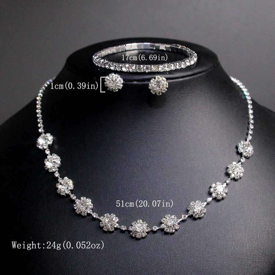 Elegant Lady Streetwear Water Droplets Tassel Heart Shape Copper Alloy Plating Inlay Rhinestones Zircon Women's Earrings Necklace Jewelry Set