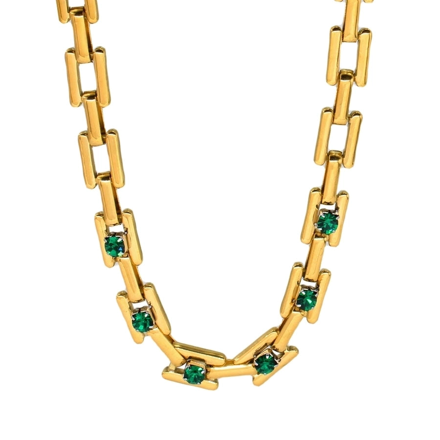 Jewelry Simple Style Classic Style Solid Color 304 Stainless Steel Rhinestones 18K Gold Plated Plating Inlay Jewelry Set