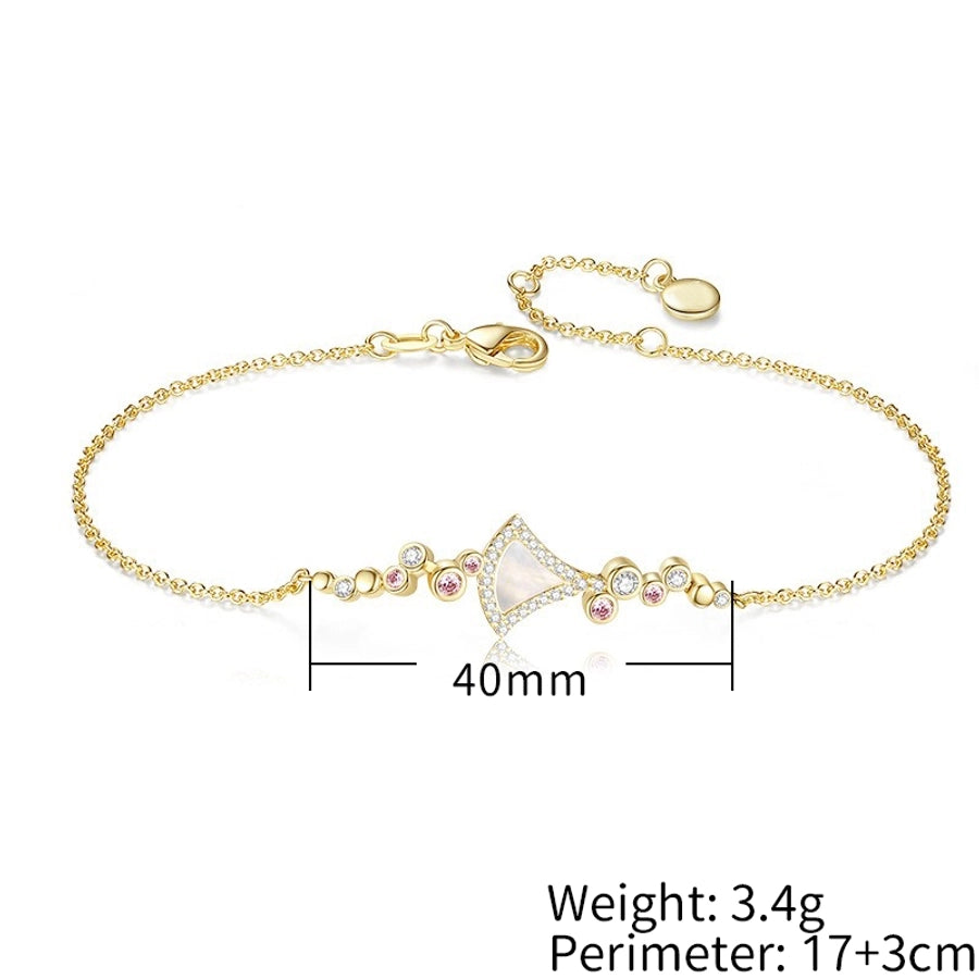 Elegant Simple Style Commute Geometric Copper Alloy Polishing Inlay Zircon K Gold Plated Women's Jewelry Set