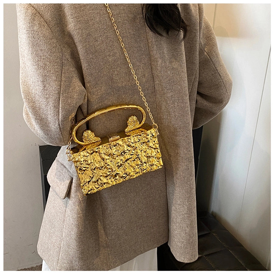 Gold Silver Rose Red Arylic Solid Color Square Evening Bags