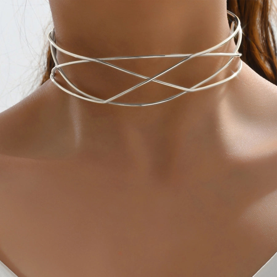 Elegant Streetwear Geometric Alloy  Choker