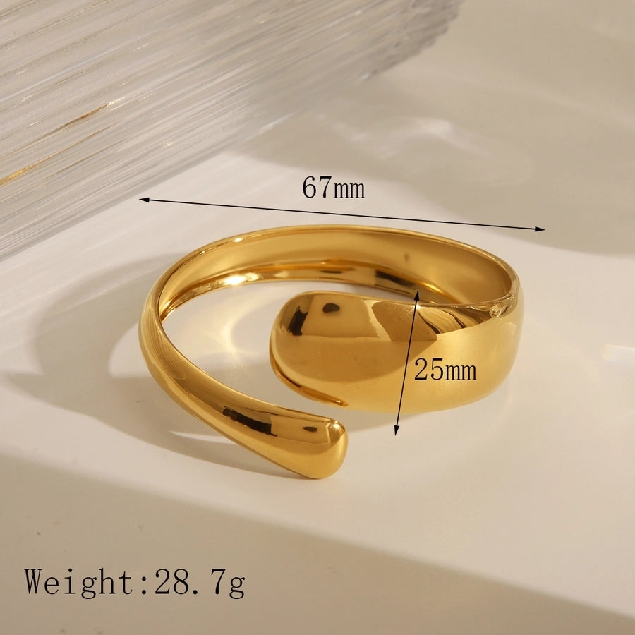 Casual Classic Style Commute Solid Color 14K Gold Plated 304 Stainless Steel  Bangle