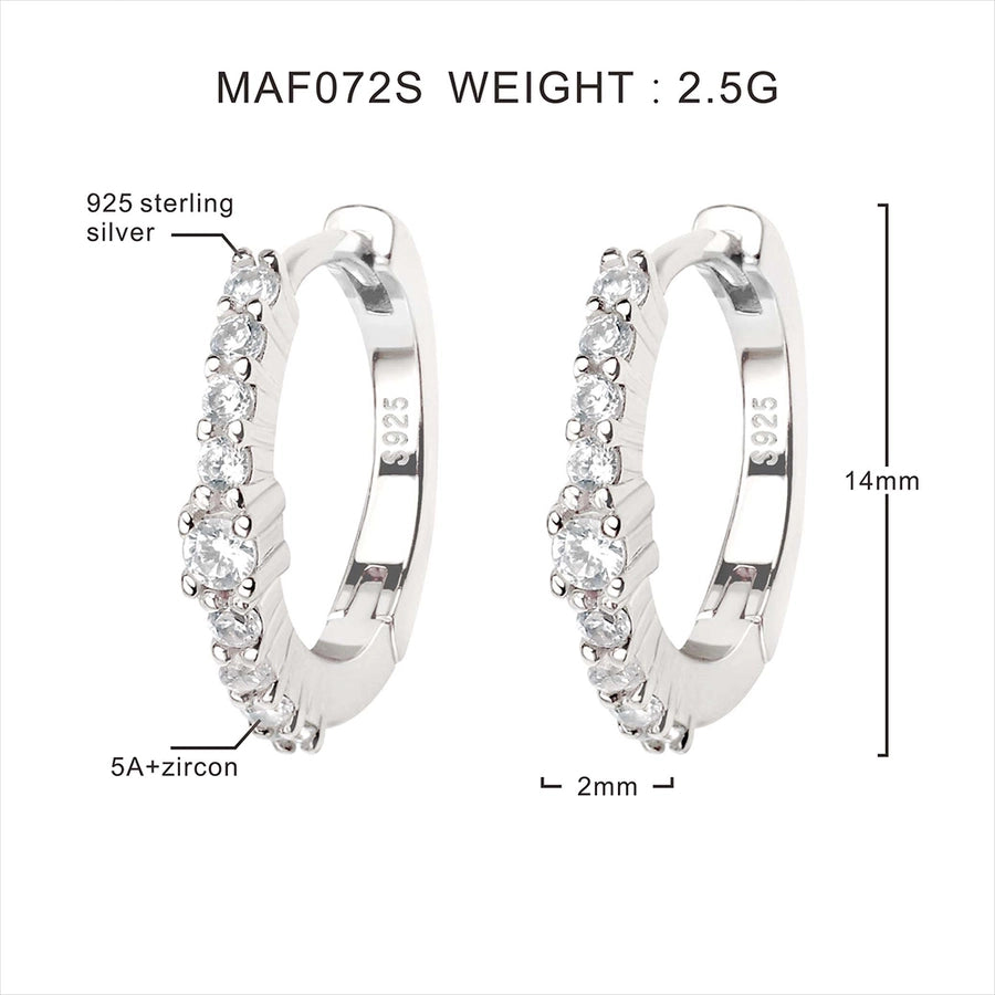 Foxi Classic Look round Zircon Inlaid 925 Sterling Silver Material Women's Gold Plated Ear Ring