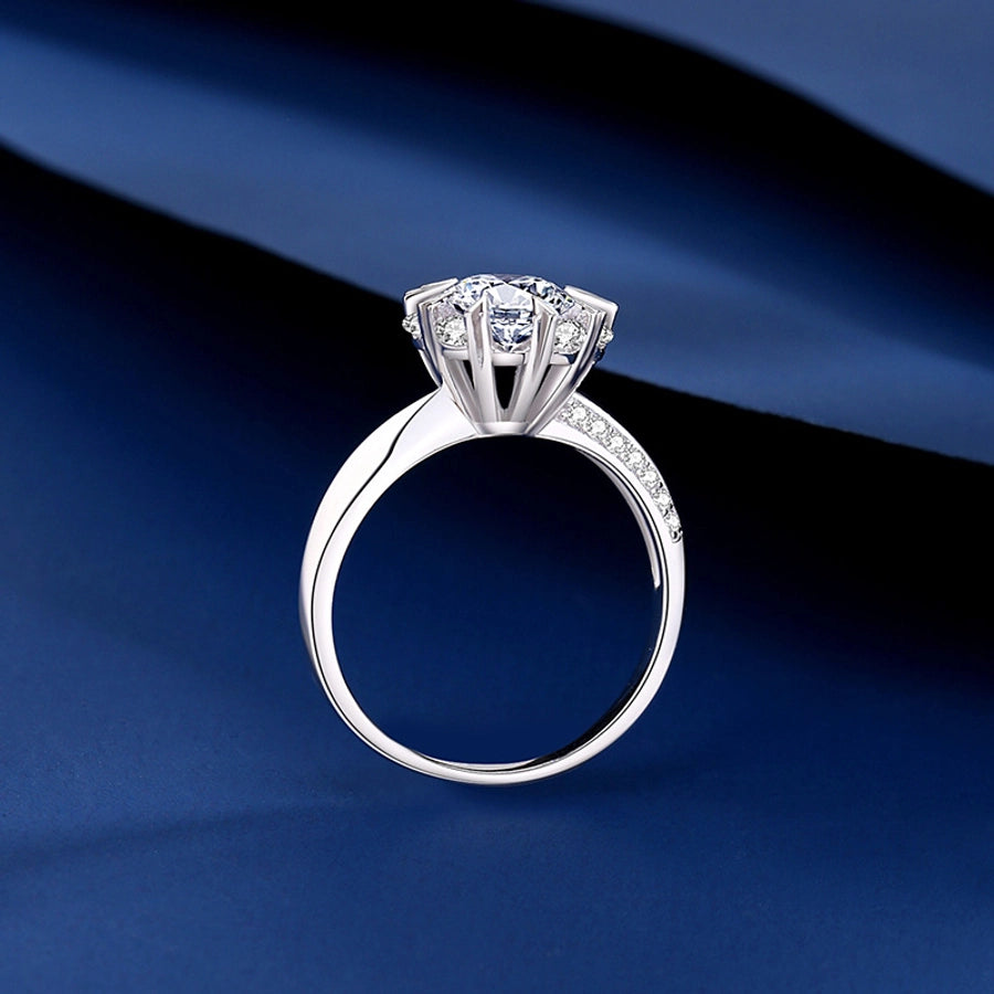925 Sterling Silver Moissanite Zircon Geometric Rings