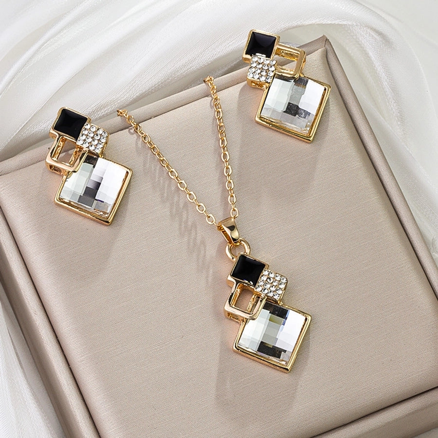 Simple Style Classic Style Geometric Alloy Diamond Women's Jewelry Set