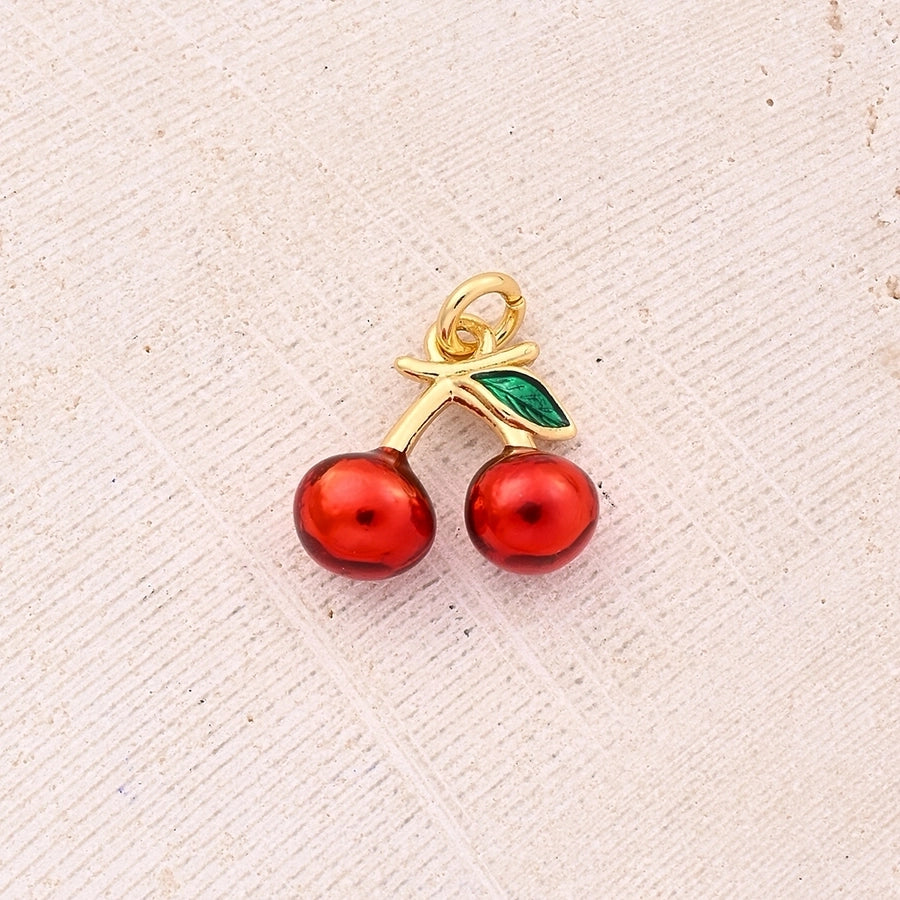 1 Pc/Package 11.5x12mm 12.5X5mm 14x9.5mm Hole 2~2.9mm Hole 3~3.9mm Copper 18K Gold Plated Cherry Pineapple Banana Polished Pendant