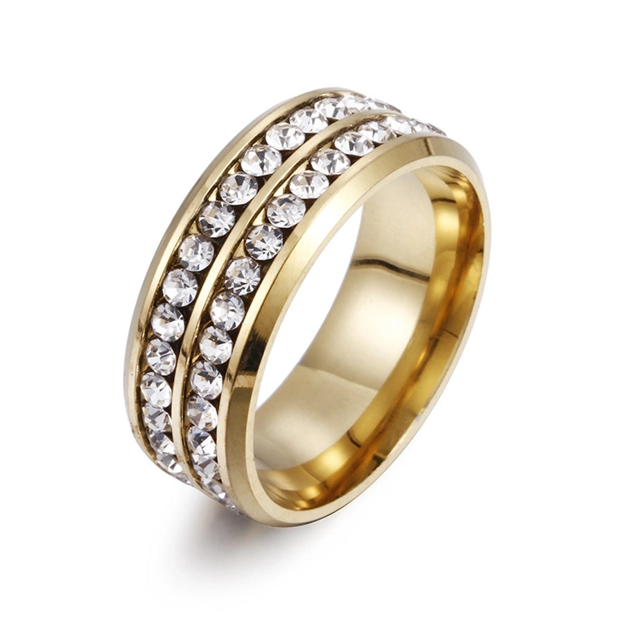 Jewelry Fashion Geometric 201 Stainless Steel Artificial Gemstones Gold Plated