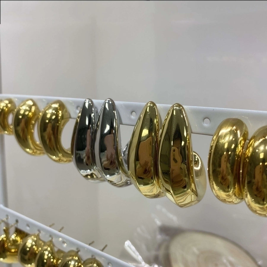 1 Pair Simple Style C Shape 304 Stainless Steel 18K Gold Plated Ear Studs