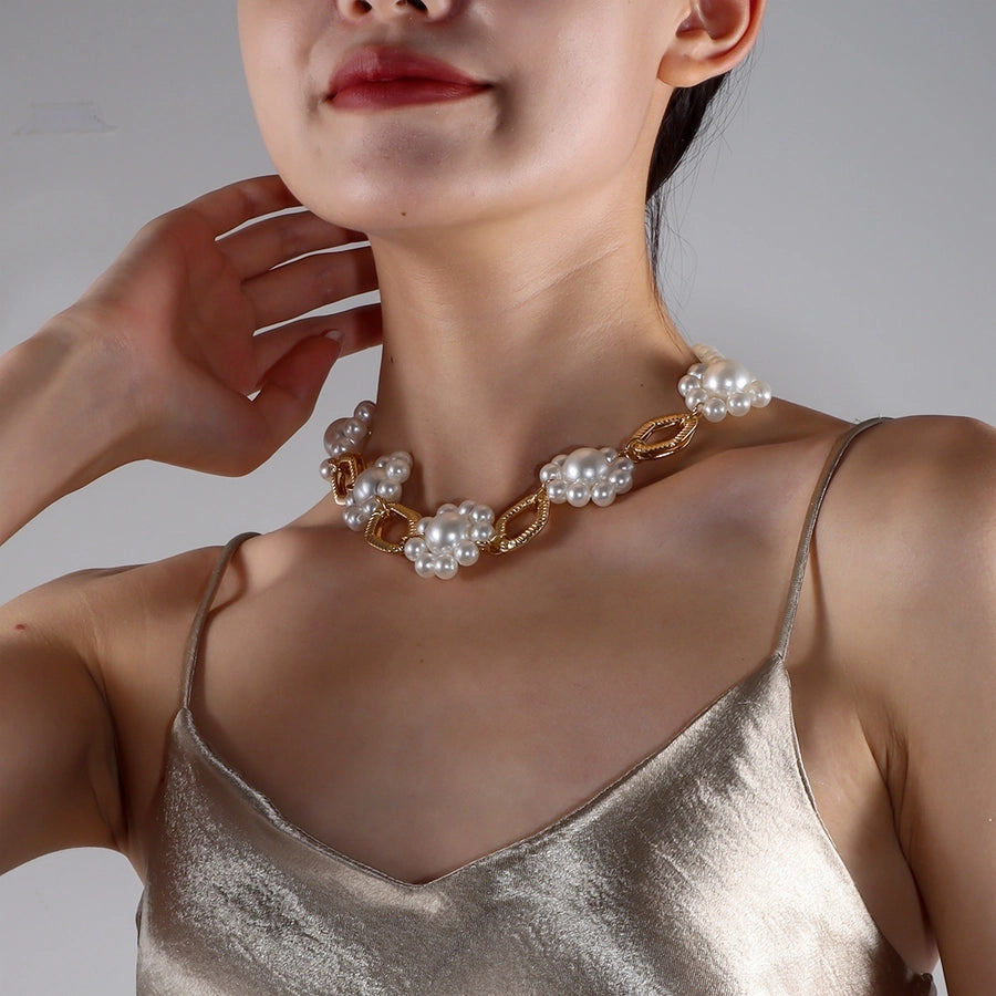 Elegant Retro Korean Style Round Plastic  Necklace