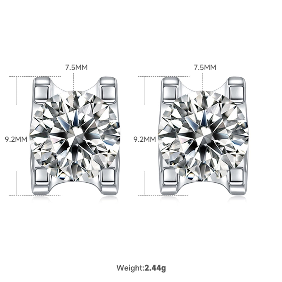 Elegant Princess Sweet Geometric Sterling Silver Inlay Zircon Rhodium Plated Women's Earrings Necklace