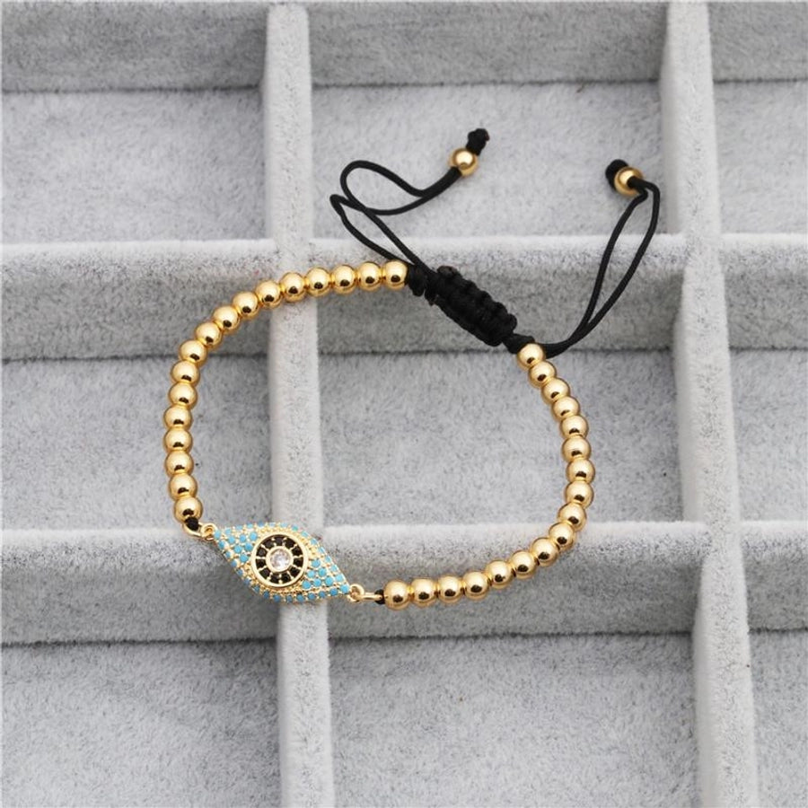 unisex geometry  color zirconium eye bead weaving titanium steel bracelets &amp; bangles yl190506120476