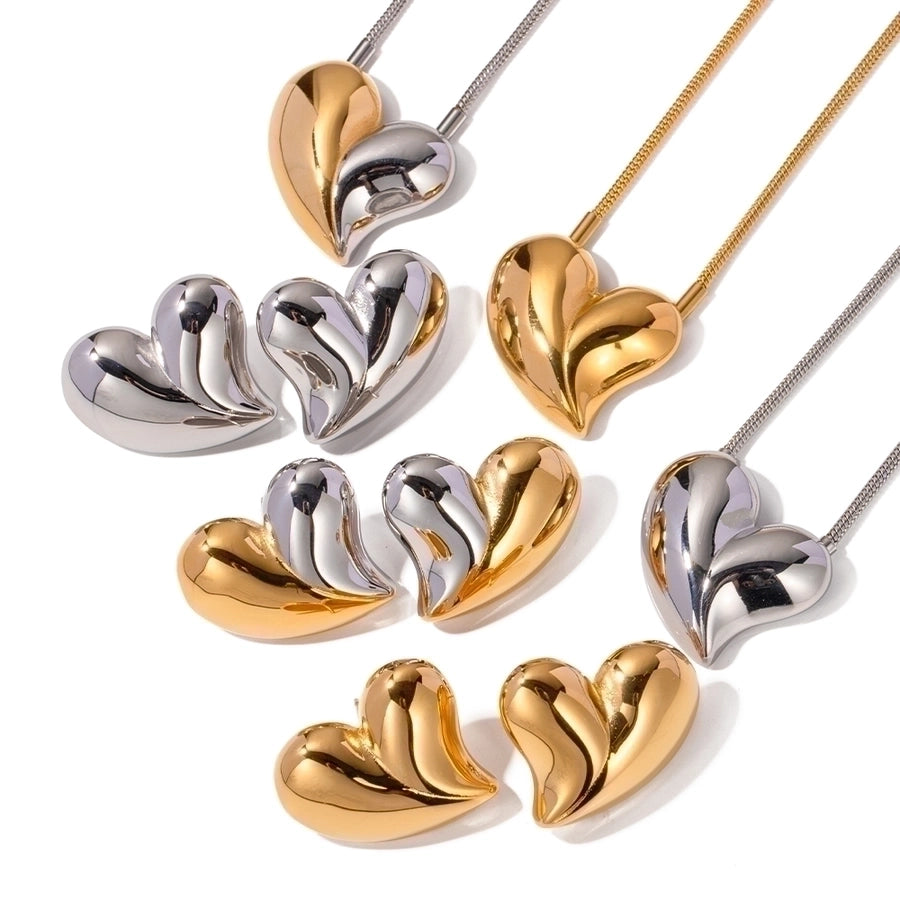 Jewelry IG Style Heart Shape Stainless Steel 18K Gold Plated Plating Necklace